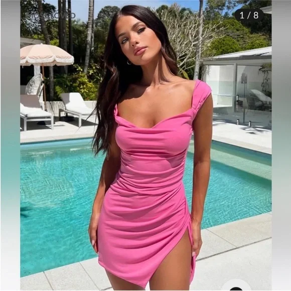 Tiger Mist Vibrant Pink Mini Dress - Picture 1 of 2